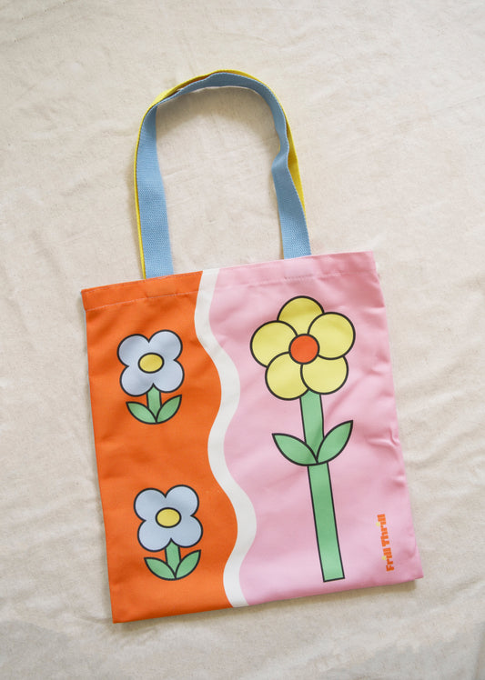 Wavy Florals Tote Bag